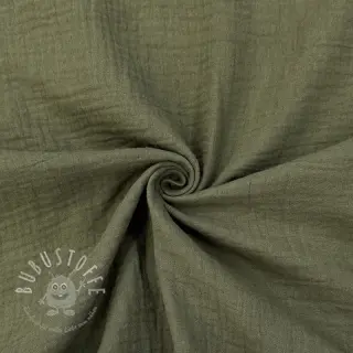 Double gauze/musselin dark moss green