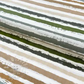 Baumwollstoff Big stripes Snoozy old green