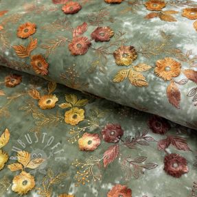 Baumwollstoff TIE DYE EMBROIDERY Poppy design O