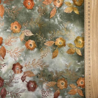 Baumwollstoff TIE DYE EMBROIDERY Poppy design O