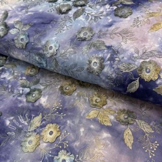 Baumwollstoff TIE DYE EMBROIDERY Poppy design T