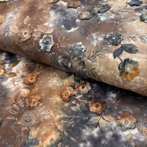 Baumwollstoff TIE DYE EMBROIDERY Poppy design M