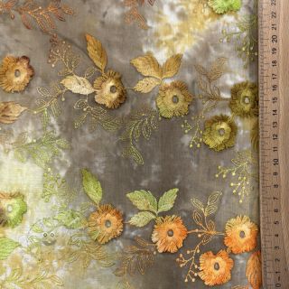 Baumwollstoff TIE DYE EMBROIDERY Poppy design P