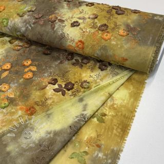 Baumwollstoff TIE DYE EMBROIDERY Poppy design P