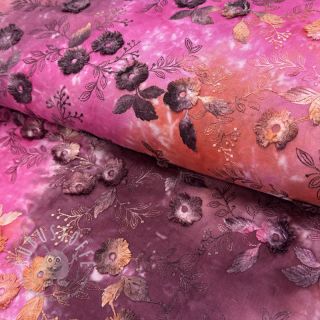 Baumwollstoff TIE DYE EMBROIDERY Poppy design Q