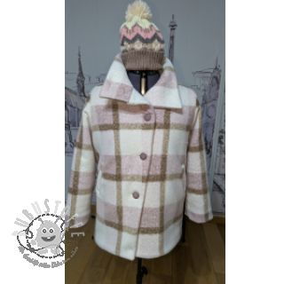 Mantelstoff Bouclé Squares design C