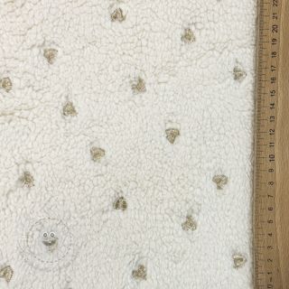 Mantelstoff TEDDY Tossed hearts gold