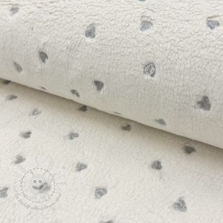 Mantelstoff TEDDY Tossed hearts silver