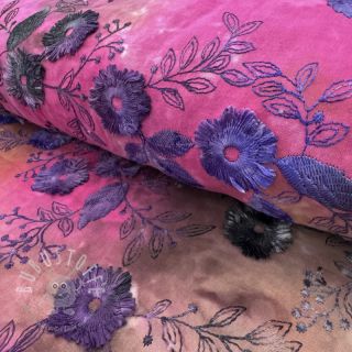 Baumwollstoff TIE DYE EMBROIDERY Poppy design A