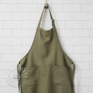 Leinenstoff gewaschen dark moss green