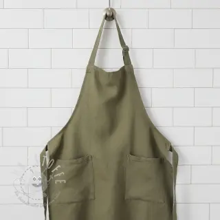 Leinenstoff gewaschen dark moss green