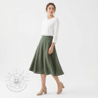 Leinenstoff gewaschen STONEWASHED PREMIUM camo green