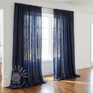 Leinenstoff gewaschen STONEWASHED PREMIUM marine