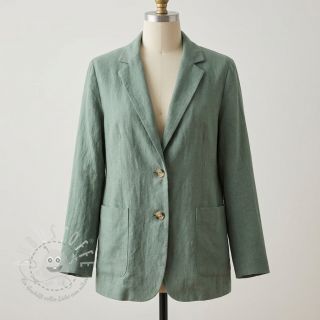 Leinenstoff gewaschen STONEWASHED PREMIUM dark mint