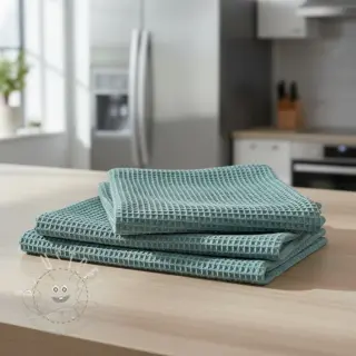 Waffelstoff cyan