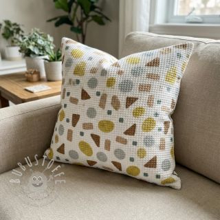 Waffelstoff Shapes yellow digital print