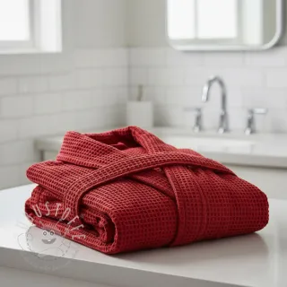 Waffelstoff red