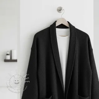 Waffelstoff black