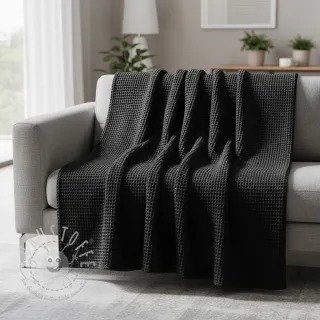 Waffelstoff black