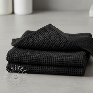 Waffelstoff black