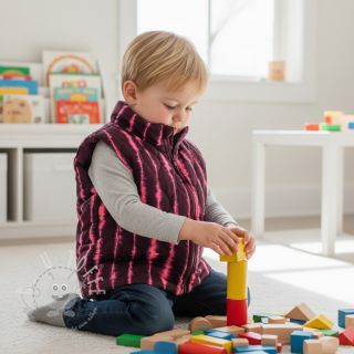 Steppstoffe VELVET Stripes cerise