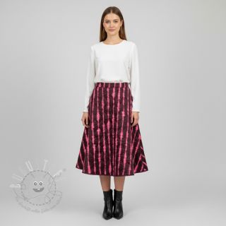 Steppstoffe VELVET Stripes cerise