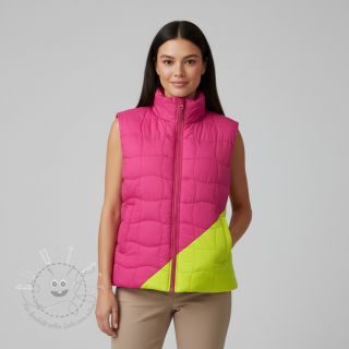 Steppstoffe Graphic square pink lime