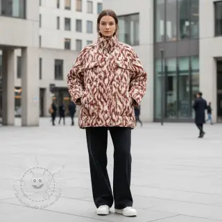 Steppstoffe Blurry Ikat brown