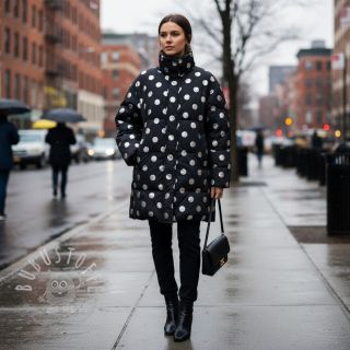 Steppstoffe FOIL Dot navy