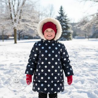 Steppstoffe FOIL Dot navy