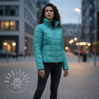 Steppstoffe Graphic square cyan cerise