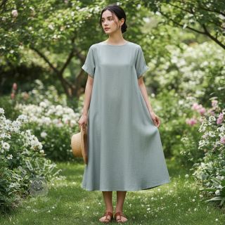 Leinenstoff gewaschen 170 g sage grey