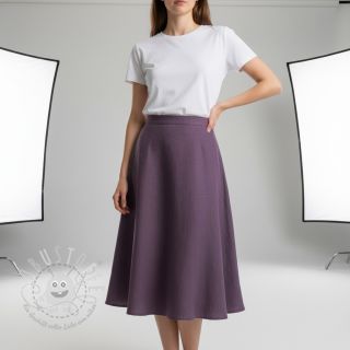 Leinenstoff gewaschen 170 g aubergine