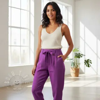 Leinenstoff gewaschen orchid purple