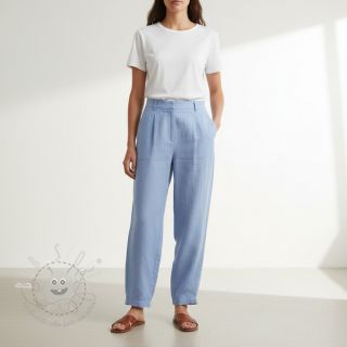 Leinenstoff gewaschen lavender blue