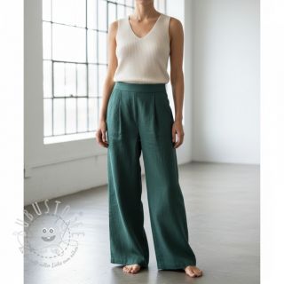 Leinenstoff gewaschen 170 g forest green