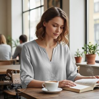 Leinenstoff gewaschen pale grey