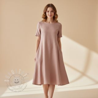 Leinenstoff gewaschen light salmon