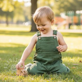 Leinenstoff gewaschen forest green