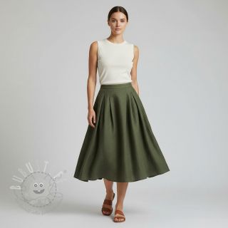 Leinenstoff gewaschen forest green