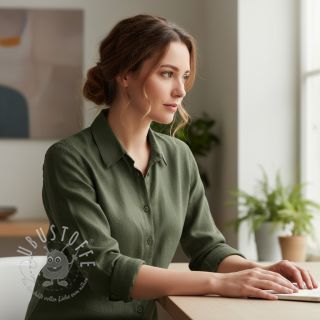 Leinenstoff gewaschen forest green