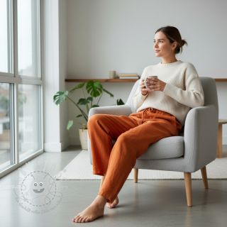 Leinenstoff gewaschen orange