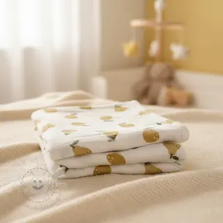 Double gauze/musselin Pears design B digital print