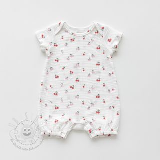 Double gauze/musselin Fruits cherry white