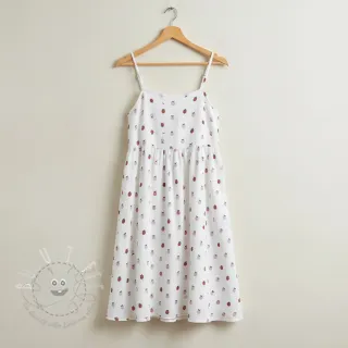 Double gauze/musselin Fruits apple white