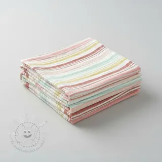 Double gauze/musselin Beach Stripe red