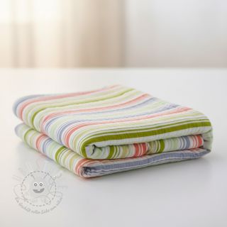 Double gauze/musselin Beach Stripe green