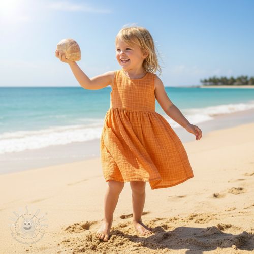 Double gauze/musselin Vintage orange