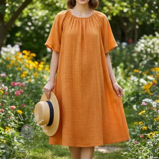 Double gauze/musselin Vintage orange