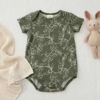 Double gauze/musselin EMBROIDERY Climbing flowers pickle